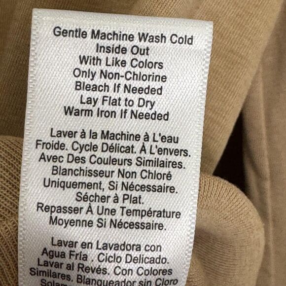 Nation Los Angeles Top Womens Small Tan Button Front Cardigan Pima Cotton - Picture 8 of 9